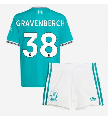 Liverpool Ryan Gravenberch #38 Tredjetrøje Børn 2025-26 Kortærmet (+ Korte bukser)